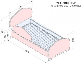 Кровать 170 Гармония 18 Бордовый (мягкий бортик) в Бердске - berdsk.katalogmebeli.com | фото 2