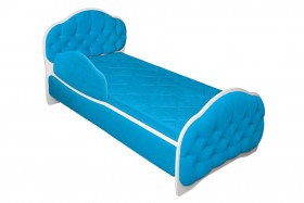 Кровать 170 Гармония 84 Ярко-голубой (мягкий бортик) в Бердске - berdsk.katalogmebeli.com | фото