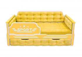 Кровать 170 серии Спорт 1 ящик 74 Жёлтый (мягкие боковые накладки) в Бердске - berdsk.katalogmebeli.com | фото 1