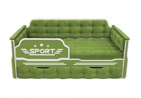 Кровать 170 серии Спорт 1 ящик 76 Зелёный (мягкие боковые накладки) в Бердске - berdsk.katalogmebeli.com | фото