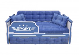 Кровать 170 серии Спорт 1 ящик 85 Синий (подушки) в Бердске - berdsk.katalogmebeli.com | фото 1