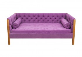 Кровать 180 серии Леди  32 Фиолетовый (подушка валик) в Бердске - berdsk.katalogmebeli.com | фото