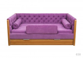 Кровать 180 серии Леди + ящик 32 Фиолетовый (мягкий бортик/подушка валик) в Бердске - berdsk.katalogmebeli.com | фото