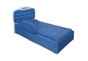 Кровать 190 Атлет Lux 29 Синий (мягкий бортик) в Бердске - berdsk.katalogmebeli.com | фото