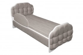 Кровать 190 Атлет Lux 96 Серый (мягкий бортик) в Бердске - berdsk.katalogmebeli.com | фото 1