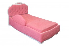 Кровать 190 Гармония Lux 36 Розовый (мягкий бортик) в Бердске - berdsk.katalogmebeli.com | фото
