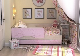 Кровать Алиса КР-812 1,6 Белфорд/Розовый металлик в Бердске - berdsk.katalogmebeli.com | фото 2