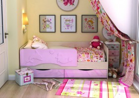 Кровать Алиса КР-812 1,6 Белфорд/Розовый металлик в Бердске - berdsk.katalogmebeli.com | фото 1
