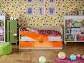 Кровать Бабочки 1,6м (Оранжевый металлик) в Бердске - berdsk.katalogmebeli.com | фото