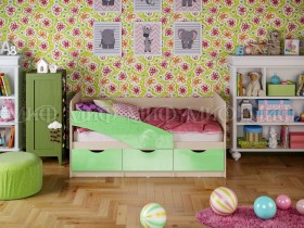 Кровать Бабочки 1,6м (Салатовый металлик) в Бердске - berdsk.katalogmebeli.com | фото