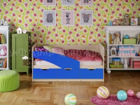 Кровать Бабочки 1,6м (Синий матовый) в Бердске - berdsk.katalogmebeli.com | фото