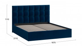 Кровать без ПМ «Эмбер» Велюр Confetti/Blue в Бердске - berdsk.katalogmebeli.com | фото 2