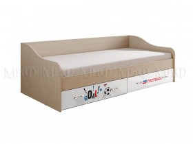 Кровать Boy Вега 0,9 м (Дуб беленый/Белый глянец/фотопечать) в Бердске - berdsk.katalogmebeli.com | фото