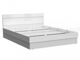 Кровать Челси 1400 (Белый/Белый глянец) в Бердске - berdsk.katalogmebeli.com | фото