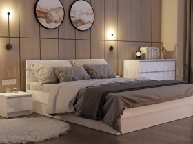 Кровать Челси 1600 (Белый/Белый глянец) в Бердске - berdsk.katalogmebeli.com | фото 2