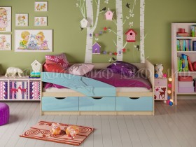 Кровать детская 1,6м Дельфин (Голубой матовый) в Бердске - berdsk.katalogmebeli.com | фото 1