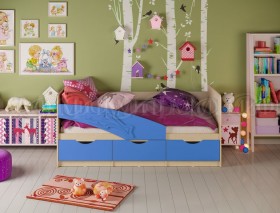 Кровать детская 1,6м Дельфин (Синий матовый) в Бердске - berdsk.katalogmebeli.com | фото 1