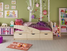 Кровать детская 1,6м Дельфин (Ваниль матовый) в Бердске - berdsk.katalogmebeli.com | фото