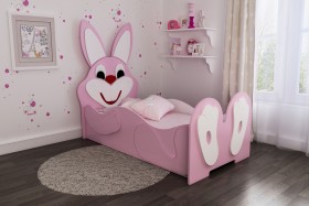 Кровать детская Зайка 1.6 Розовый/Белый в Бердске - berdsk.katalogmebeli.com | фото