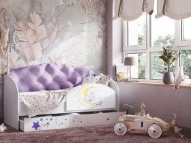 Кровать детская Звездочка Белый/Фиолетовый в Бердске - berdsk.katalogmebeli.com | фото