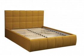 Кровать "Диана" ш. 1400 (Н=1010мм) (жаккард горчица) в Бердске - berdsk.katalogmebeli.com | фото 2