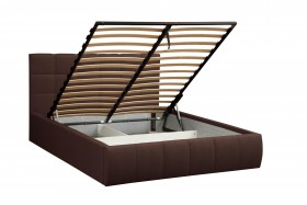 Кровать "Диана" ш. 1600 (Н=1010мм) (жаккард шоколад) в Бердске - berdsk.katalogmebeli.com | фото 1