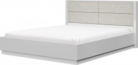 Кровать двойная 1400х2000 Вива (Белый/Белый глянец/Платина) в Бердске - berdsk.katalogmebeli.com | фото 1