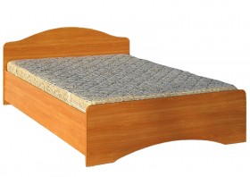 Кровать двойная 1600-1 без матраса (круглые спинки) Вишня Оксфорд в Бердске - berdsk.katalogmebeli.com | фото 1