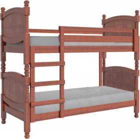Кровать двухъярусная Валерия из массива сосны 800*1890 Орех в Бердске - berdsk.katalogmebeli.com | фото