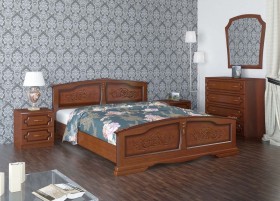 Кровать Елена из массива сосны 1200*2000 Орех в Бердске - berdsk.katalogmebeli.com | фото