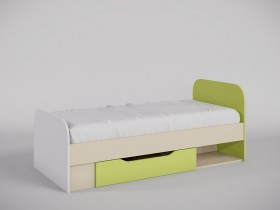 Кровать Эппл 1650х750 (Зеленый/Белый/корпус Клен) в Бердске - berdsk.katalogmebeli.com | фото
