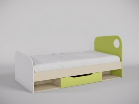 Кровать Эппл 1950х950 (Зеленый/Белый/Клен) в Бердске - berdsk.katalogmebeli.com | фото 1