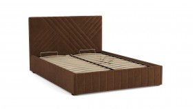 Кровать Гамма ш. 1400 (без основания для хранения) (велюр тенерифе шоколад) в Бердске - berdsk.katalogmebeli.com | фото 2
