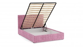 Кровать Гамма ш. 1400 (с основанием для хранения) (велюр тенерифе розовый) в Бердске - berdsk.katalogmebeli.com | фото 3