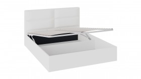 Кровать «Глосс» с мягкой обивкой и подъемным механизмом тип 1 (1600) (Белая) в Бердске - berdsk.katalogmebeli.com | фото 2