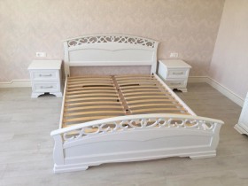 Кровать Грация-1 из массива сосны 1600*2000 Белый античный в Бердске - berdsk.katalogmebeli.com | фото 9