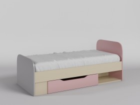Кровать Грэйси 1650х750 (Розовый/Серый/корпус Клен) в Бердске - berdsk.katalogmebeli.com | фото 1