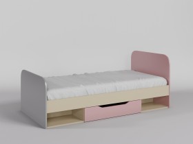 Кровать Грэйси 1950х950 (Розовый/Серый/корпус Клен) в Бердске - berdsk.katalogmebeli.com | фото