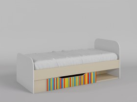 Кровать Клаксон без машинок 1650х750 (Белый/корпус Клен) в Бердске - berdsk.katalogmebeli.com | фото 1