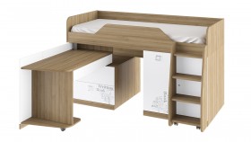 Кровать комбинированная «Оксфорд» (Ривьера/Белый с рисунком) в Бердске - berdsk.katalogmebeli.com | фото 3