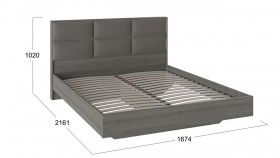 Кровать «Либерти» с мягким изголовьем Хадсон/Ткань Грей/1600 в Бердске - berdsk.katalogmebeli.com | фото 2