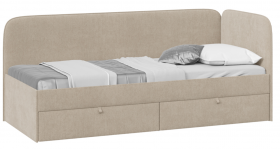 Кровать «Молли» с мягкой обивкой (900) тип 1 (Микровелюр Scandi Cream 03) в Бердске - berdsk.katalogmebeli.com | фото