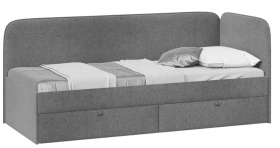 Кровать «Молли» с мягкой обивкой (900) тип 1 (Микровелюр Scandi Graphite 22) в Бердске - berdsk.katalogmebeli.com | фото 1