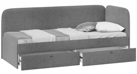 Кровать «Молли» с мягкой обивкой (900) тип 1 (Микровелюр Scandi Graphite 22) в Бердске - berdsk.katalogmebeli.com | фото 2