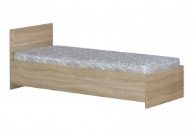 Кровать одинарная 800-2 без матраса (прямые спинки) Дуб Сонома в Бердске - berdsk.katalogmebeli.com | фото 1