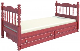 Кровать одинарная Аленка из массива сосны 800*1890 Орех в Бердске - berdsk.katalogmebeli.com | фото 2