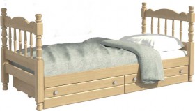 Кровать одинарная Аленка из массива сосны 800*1890 Сосна в Бердске - berdsk.katalogmebeli.com | фото