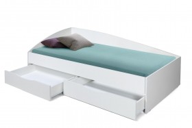 Кровать одинарная "Фея - 3" (асимметричная) (2000х900) New/(белый / белый / ДВПО белый) в Бердске - berdsk.katalogmebeli.com | фото 3