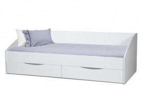 Кровать одинарная Фея - 3 (симметричная) New/(белый / белый / ДВПО: белый) в Бердске - berdsk.katalogmebeli.com | фото