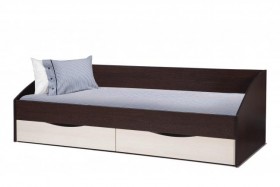 Кровать одинарная Фея - 3 (симметричная) New (венге / вудлайн кремовый / ДВПО: белый) в Бердске - berdsk.katalogmebeli.com | фото
